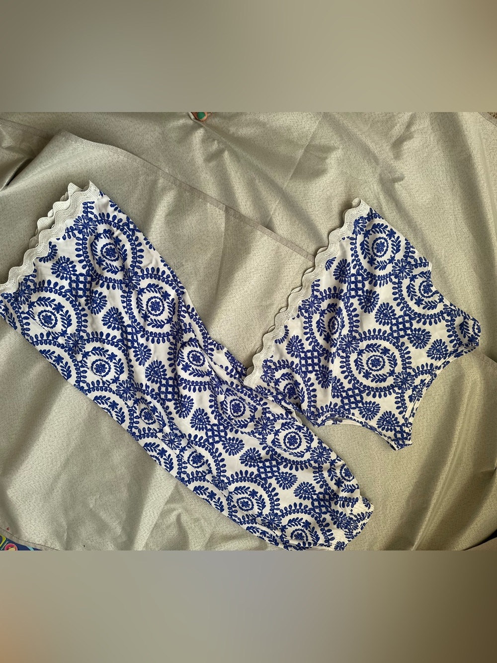 Blue and White Shein Set